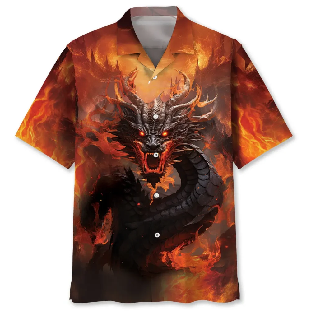 Fire Dragon Hawaiian Shirt BS2763125 - Been Store
