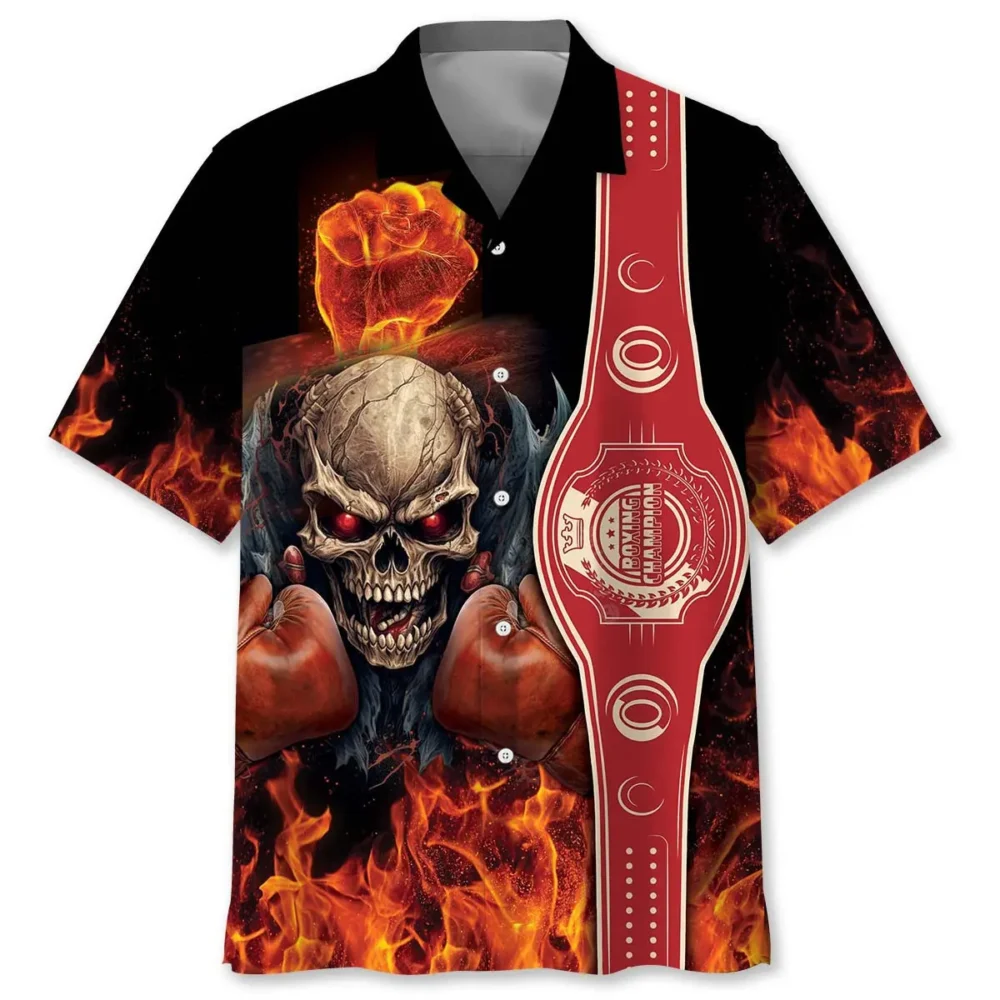 Fire Skull Boxing Hawaiian Shirt BS2762983 - Been Store