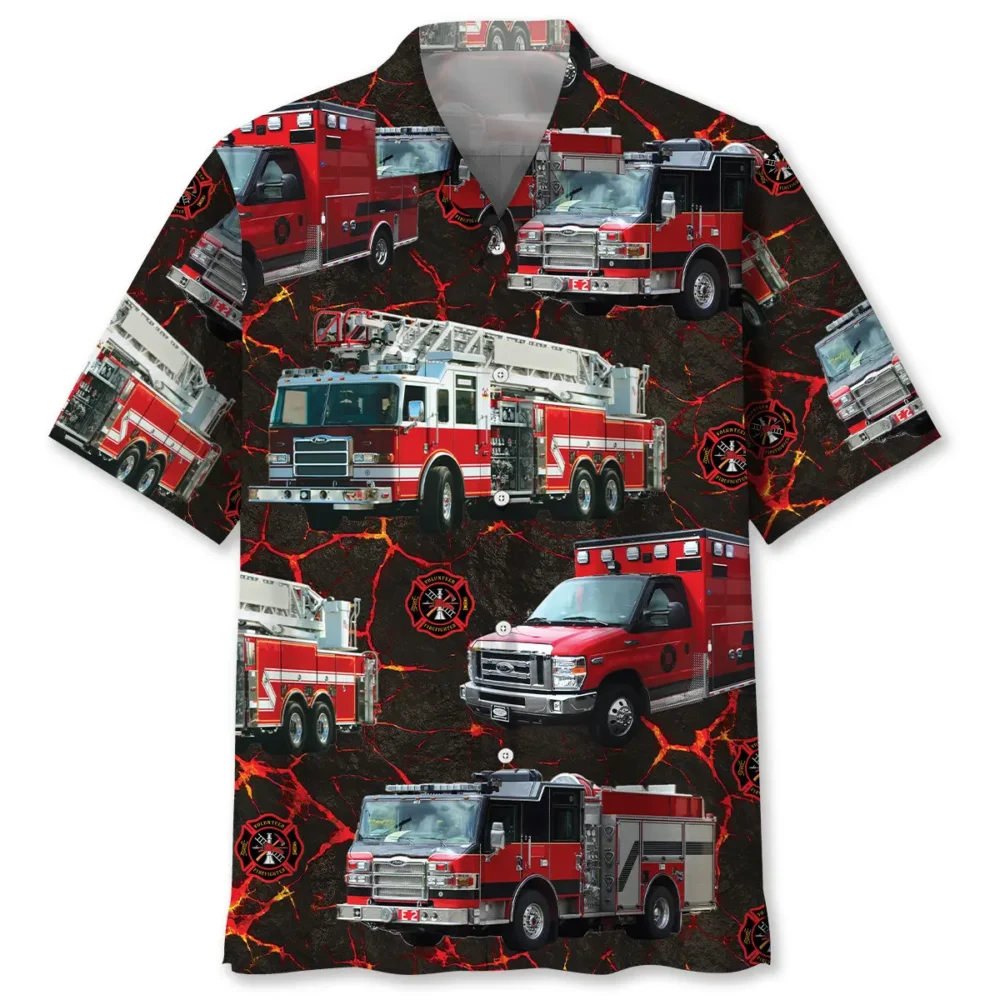 Fire Truck Lava Hawaiian Shirt BS2763732 - Been Store