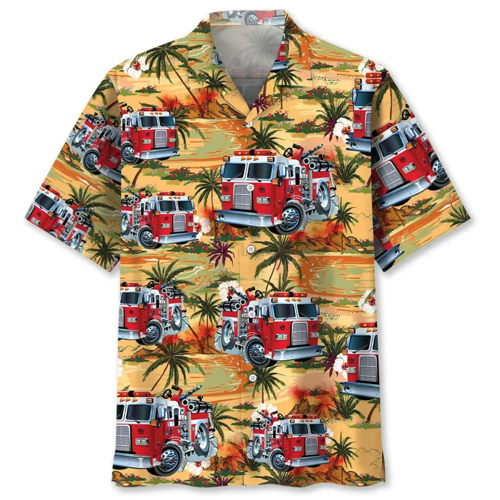 Firefighter Truck Hawaiian Shirt BS2763568 - Been Store