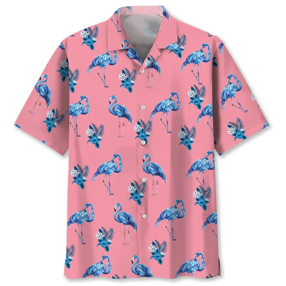 Flamingo Blue Pink Hawaiian Shirt BS2763503 - Been Store