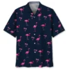 Flamingo Dark Navy Hawaiian Shirt BS2763500 - Been Store