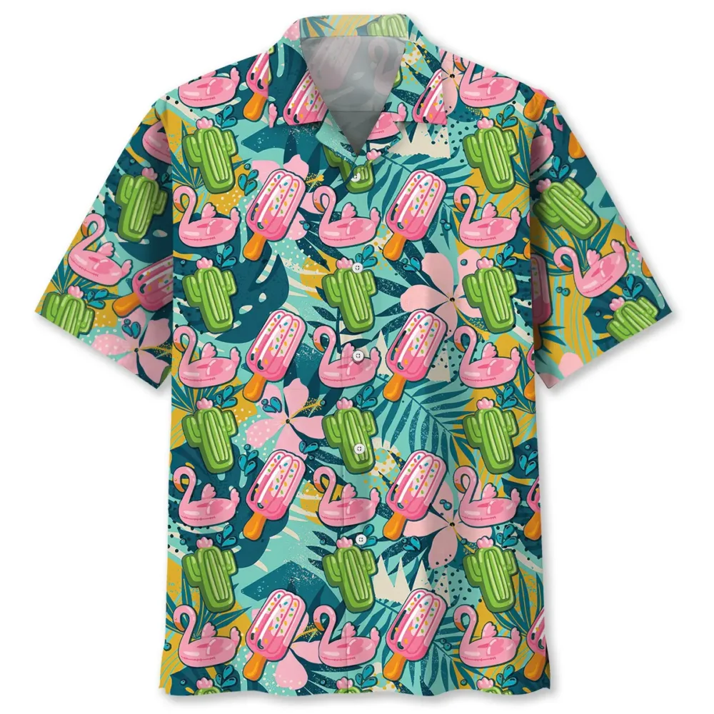 Flamingo Pink Ice Cream Hawaiian Shirt BS2763187 - Been Store