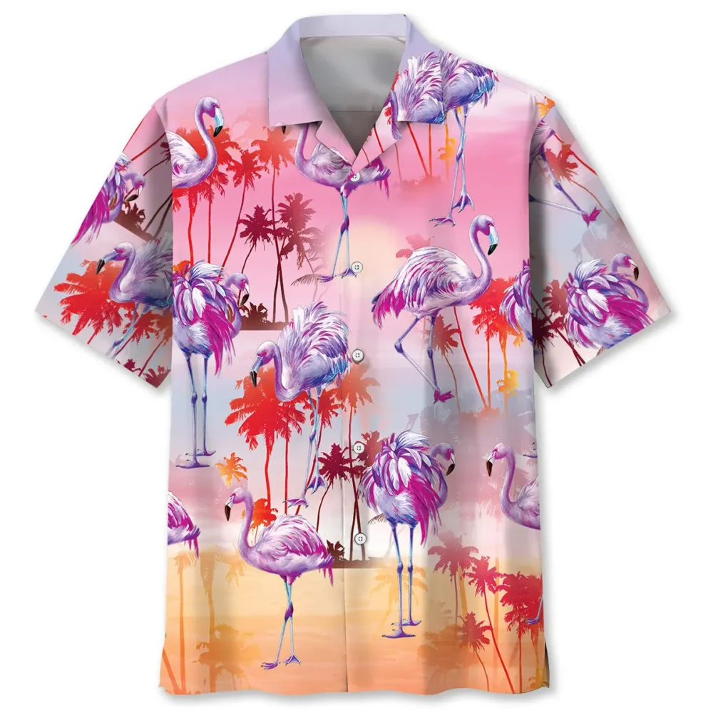 Flamingo Purple Beach Hawaiian Shirt BS2763185 - Been Store