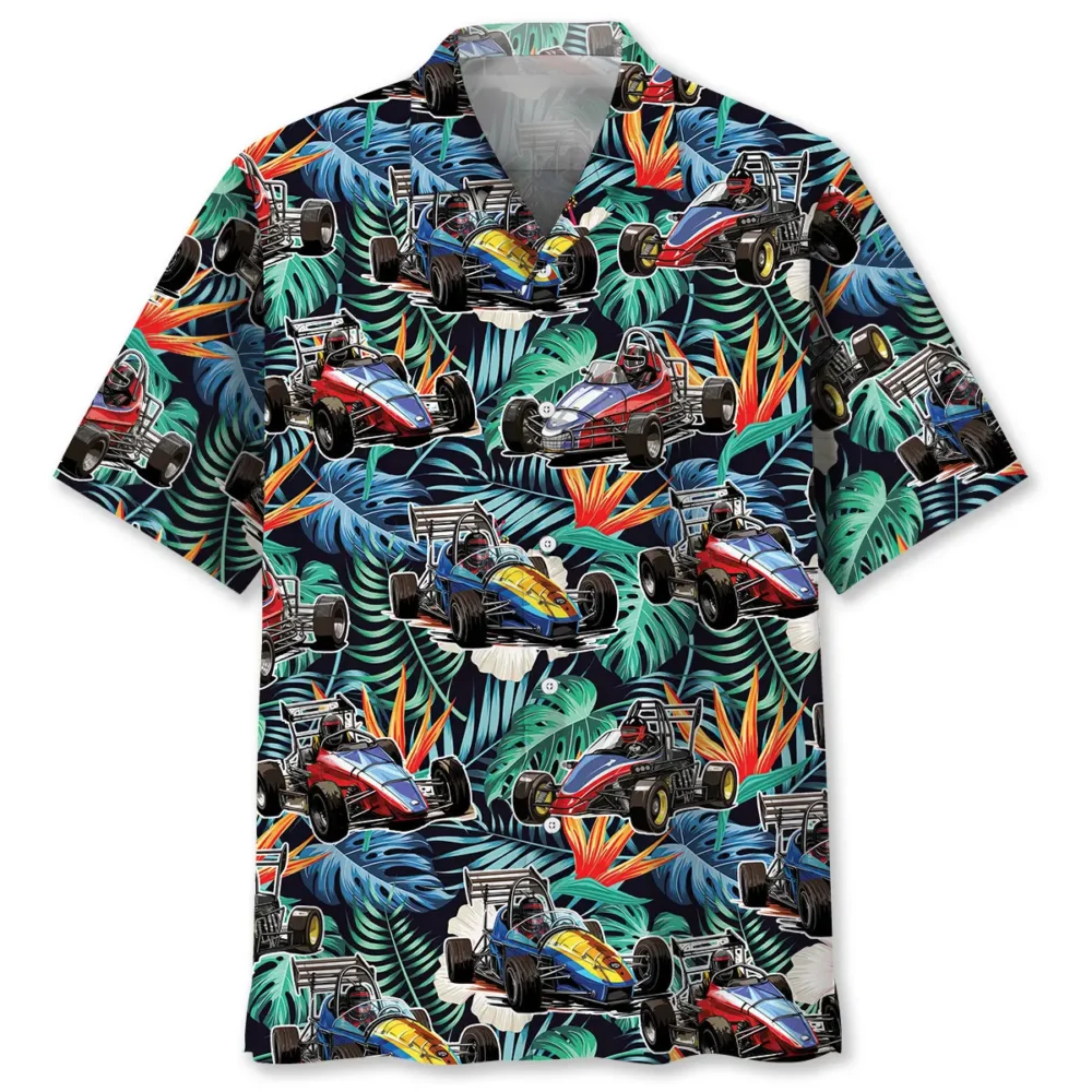 Floral Quarter Midget Car Racing Hawaiian Shirt BS2763210 - Been Store