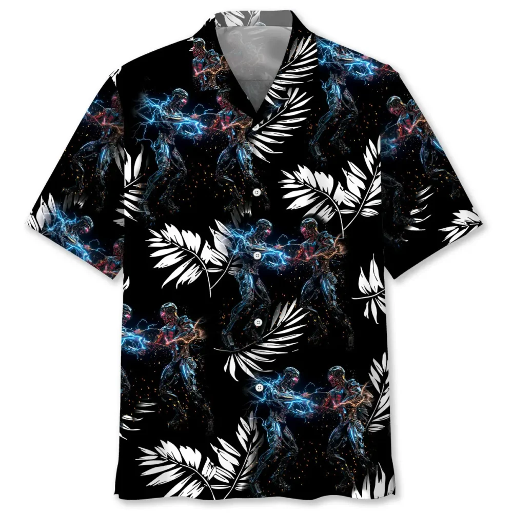 Floral Robotic Hawaiian Shirt BS2763446 - Been Store