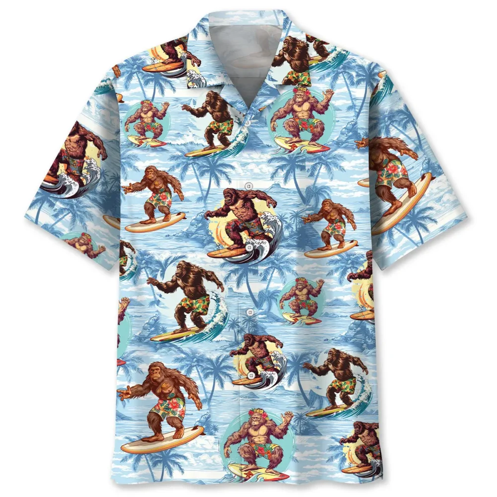 Funny Bigfoot Surfing Beach Hawaiian Shirt BS2763485 - Been Store