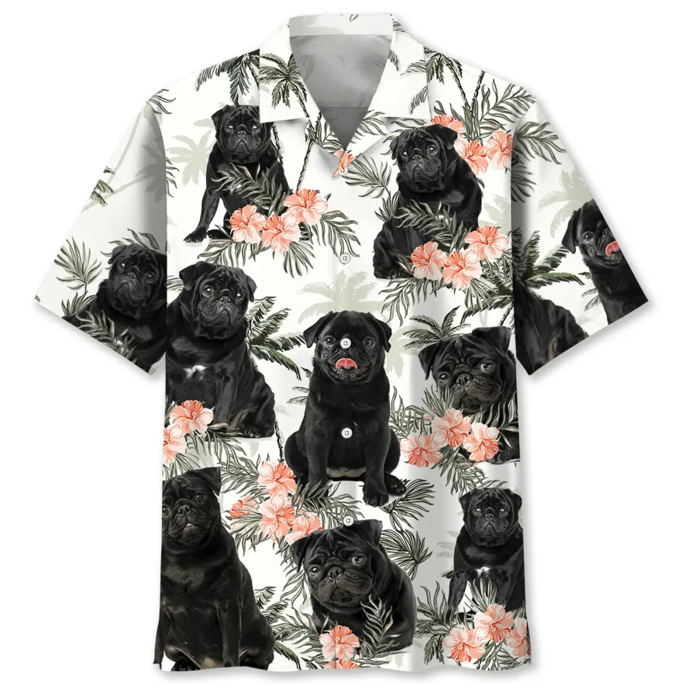 Funny Black Pug Hawaiian Shirt BS2763002 - Been Store