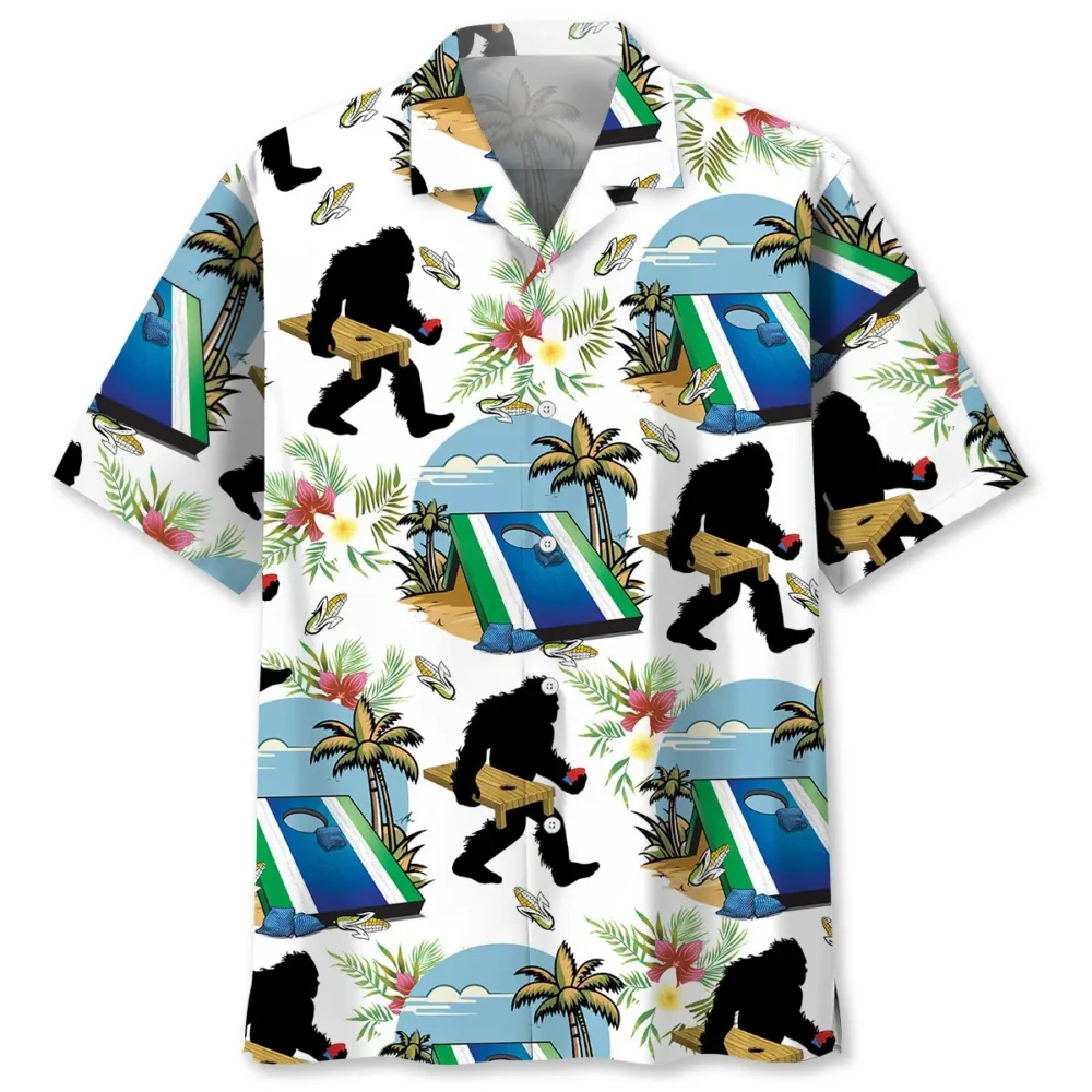 Funny Cornhole Bigfoot Hawaiian Shirt BS2763499 - Been Store