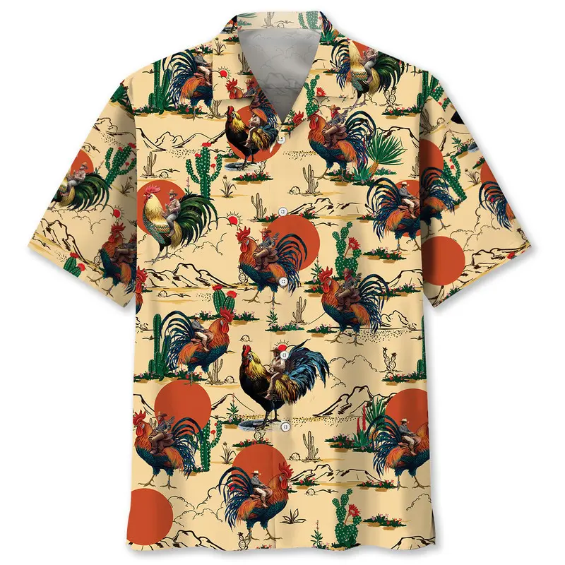 Funny Cowboy Riding Rooster Hawaiian Shirt BS2763718 - Been Store