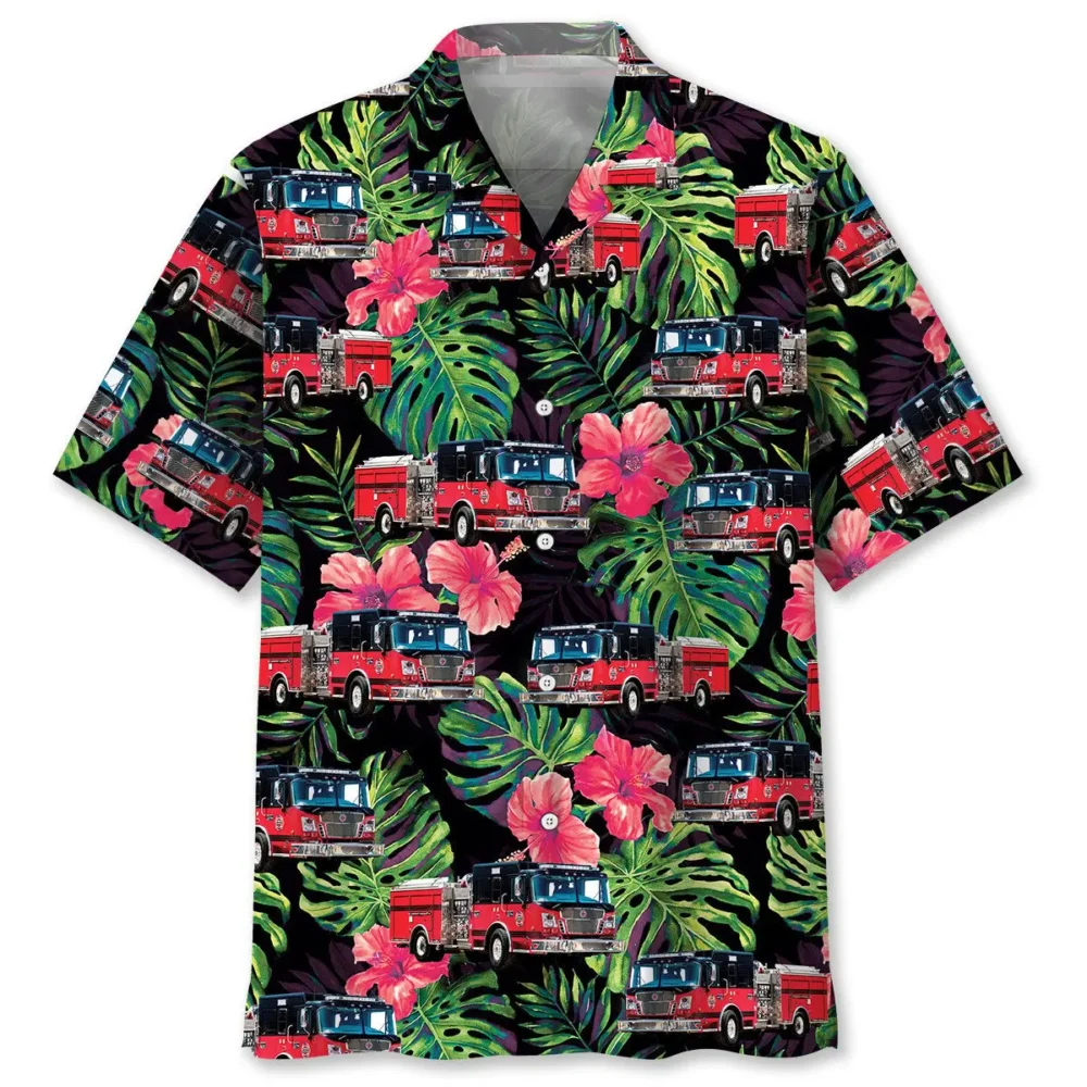 Funny Firefighter Truck Hawaiian Shirt BS2763569 - Been Store