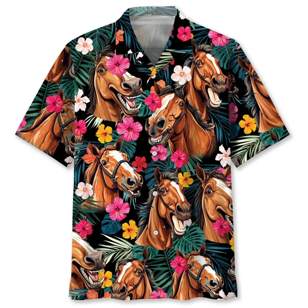Funny Horse Tropical Hawaiian Shirt BS2763215 - Been Store