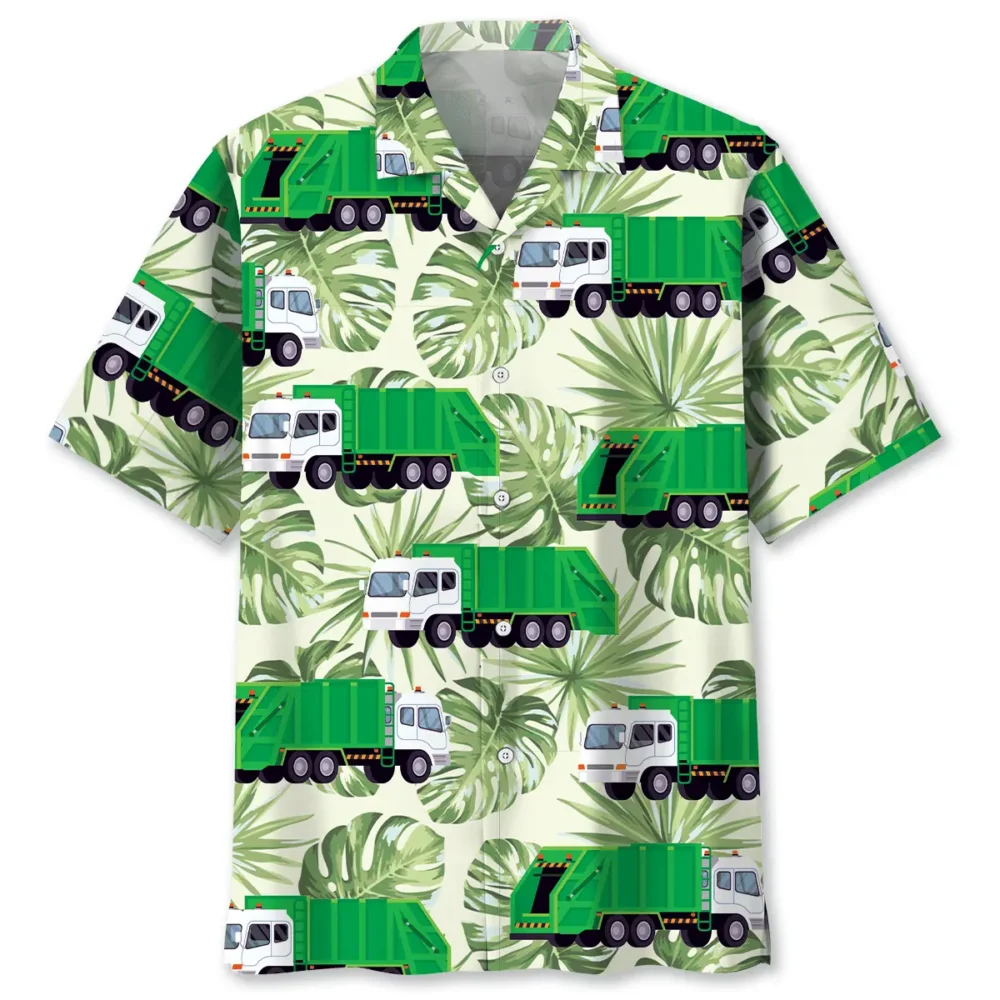 Garbage Truck Green Hawaiian Shirt BS2764002 - Been Store