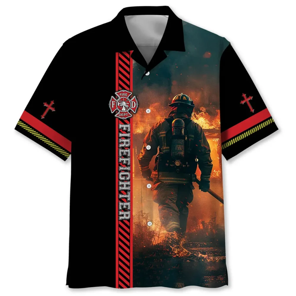 God Bless Firefighter Hawaiian Shirt BS2763614 - Been Store
