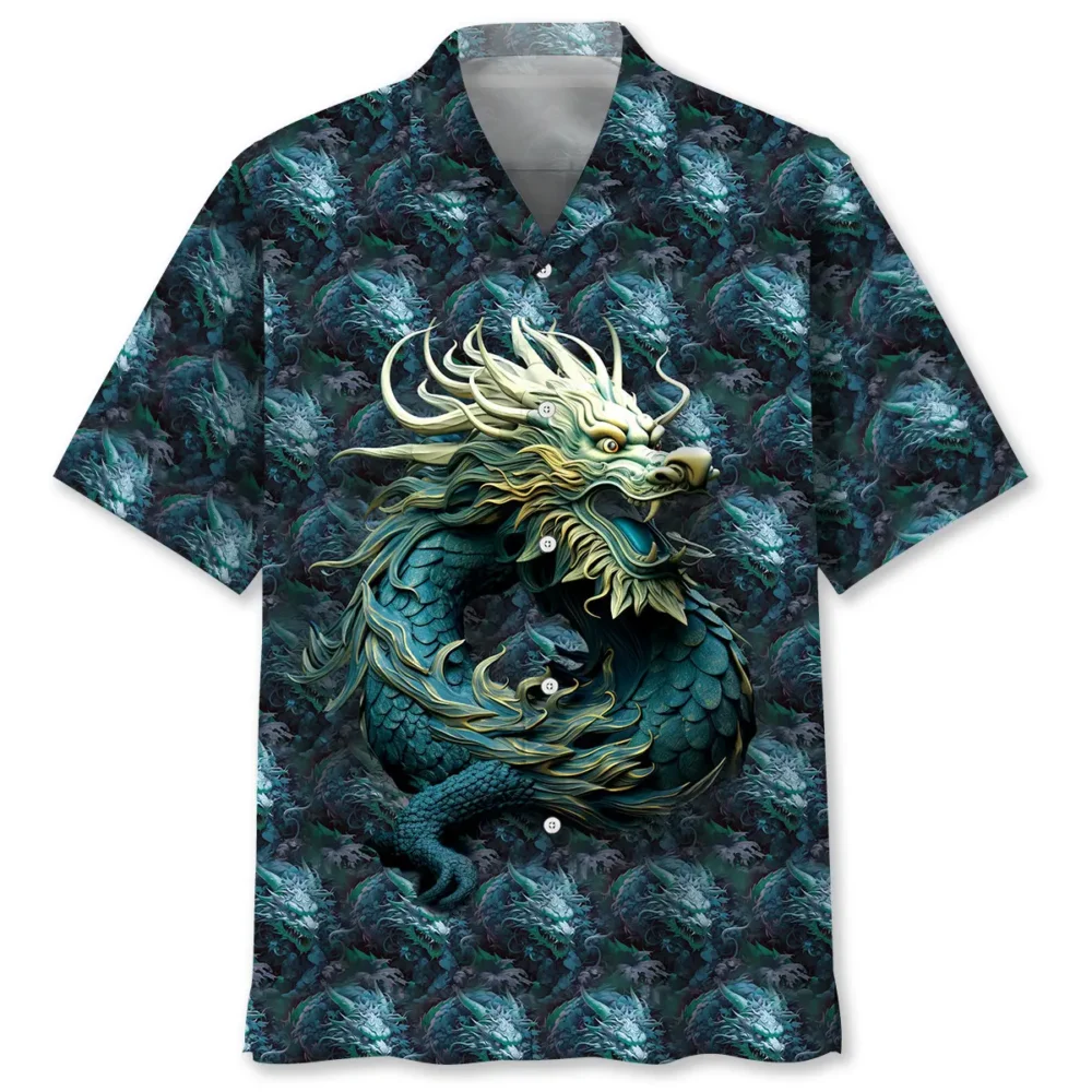 Green Leaves Chinese Dragon Hawaiian Shirt BS2763122 - Been Store