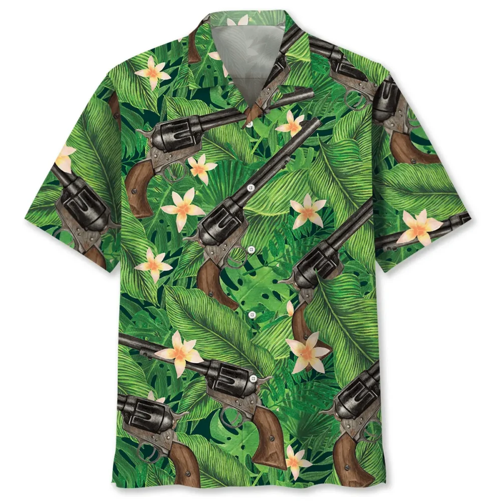 Green Tropical Vintage Guns Hawaiian Shirt BS2763647 - Been Store