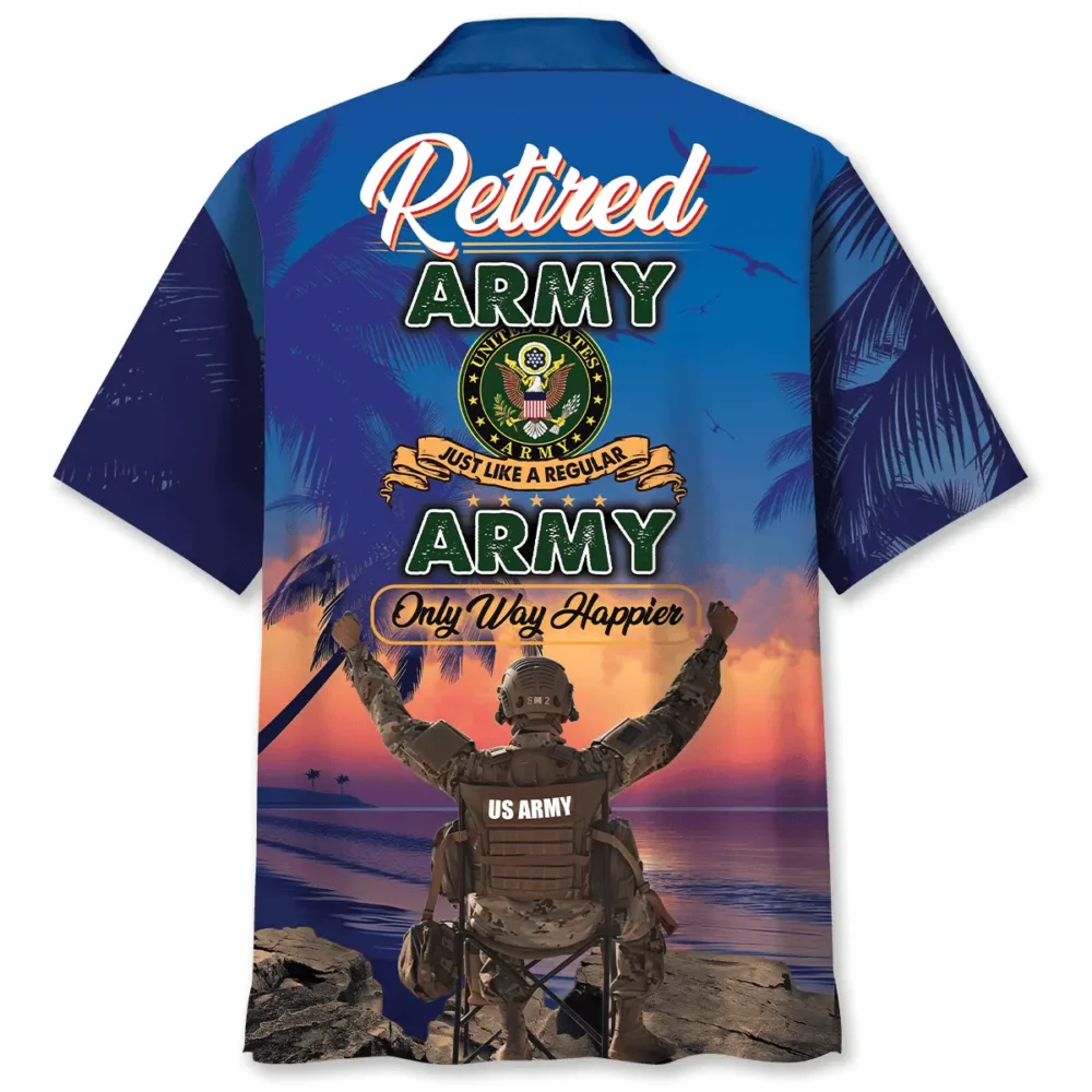 Happy US Army Retirement Hawaiian Shirt BS2763872 - Been Store