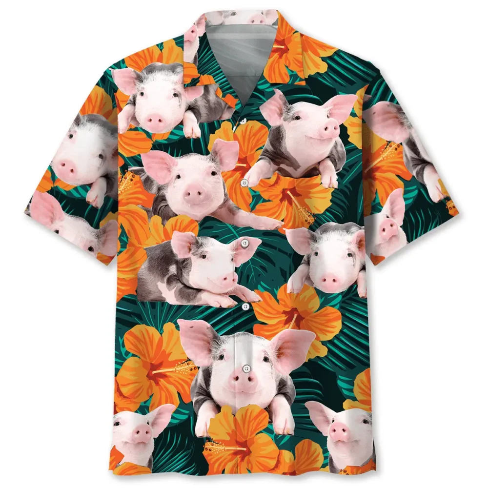 Hibicus Floral Pig Hawaiian Shirt BS2762973 - Been Store