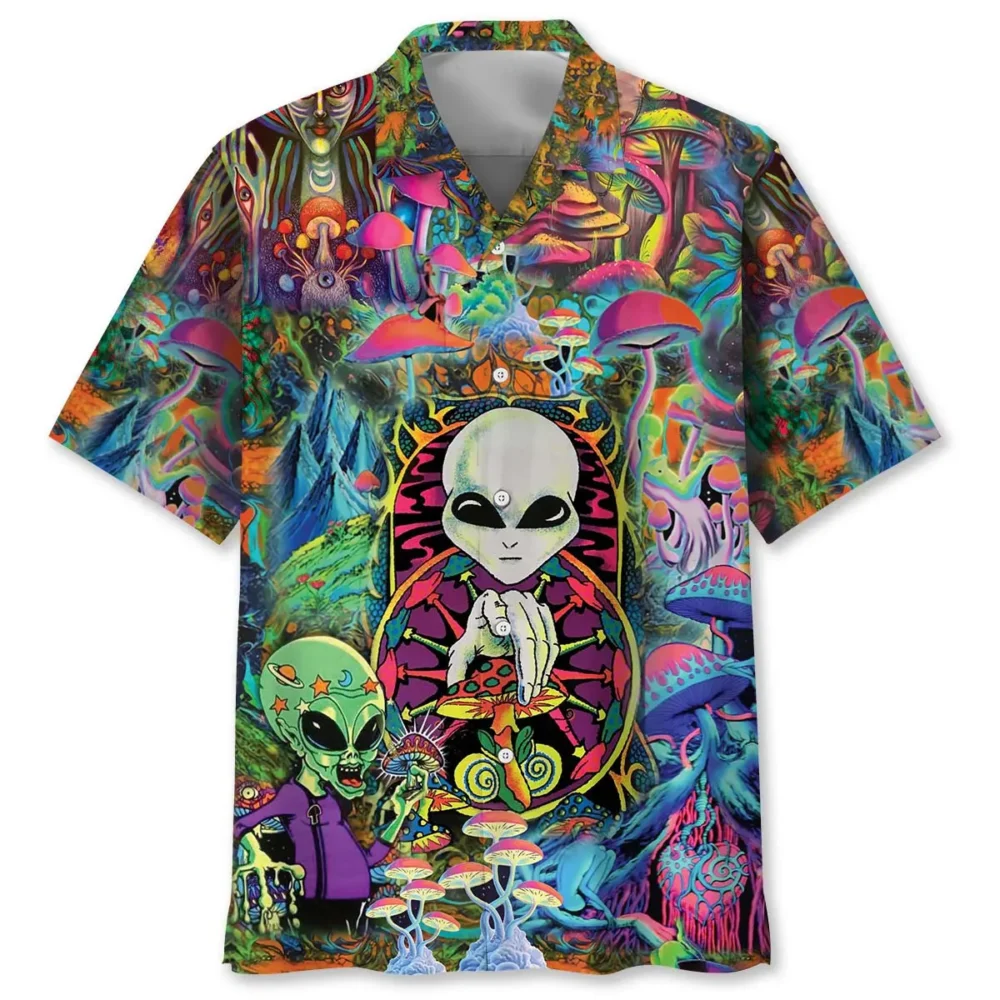 Hippie Alien Mushroom Hawaiian Shirt BS2763924 - Been Store