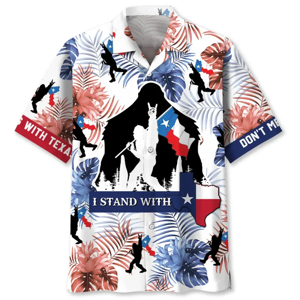 I Stand With Texas Bigfoot Hawaiian Shirt BS2763548 - Been Store