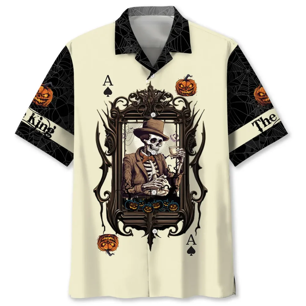 King Pumpkin Card Halloween Hawaiian Shirt BS2763235 - Been Store