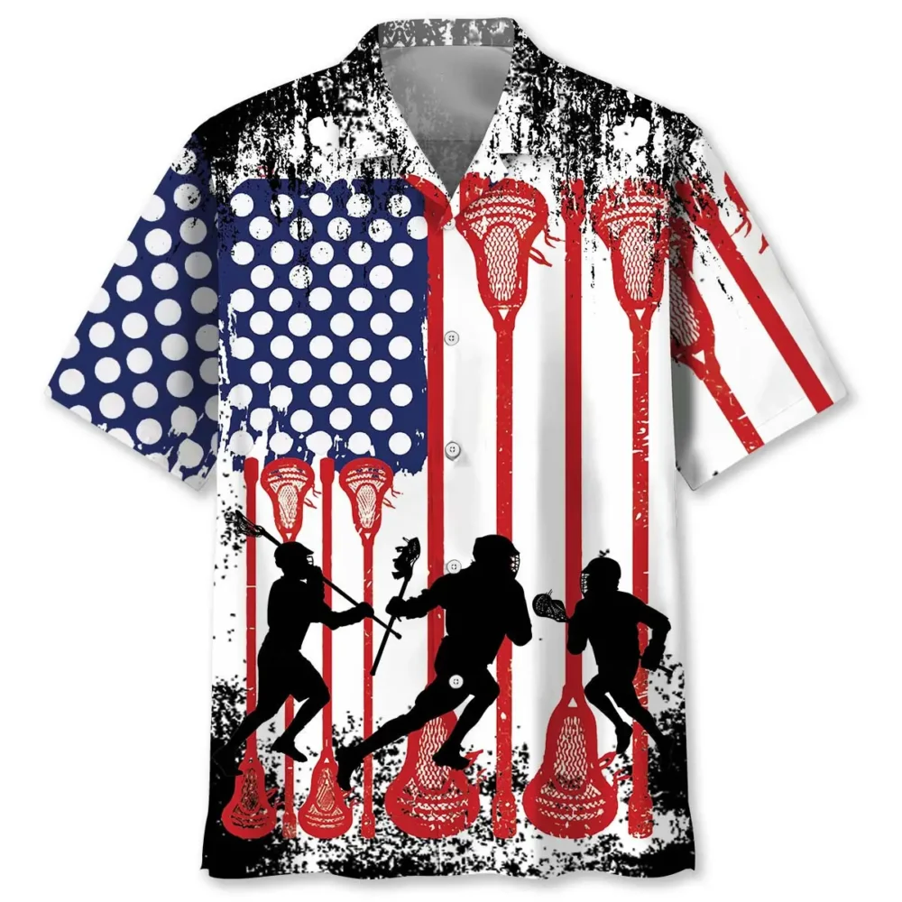 Lacrosse American Flag Hawaiian Shirt BS2762978 - Been Store