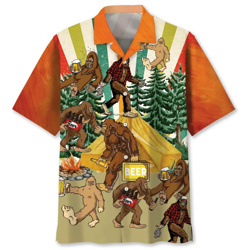 Let's Go Camping Bigfoot Beer Hawaiian Shirt BS2763954 - Been Store
