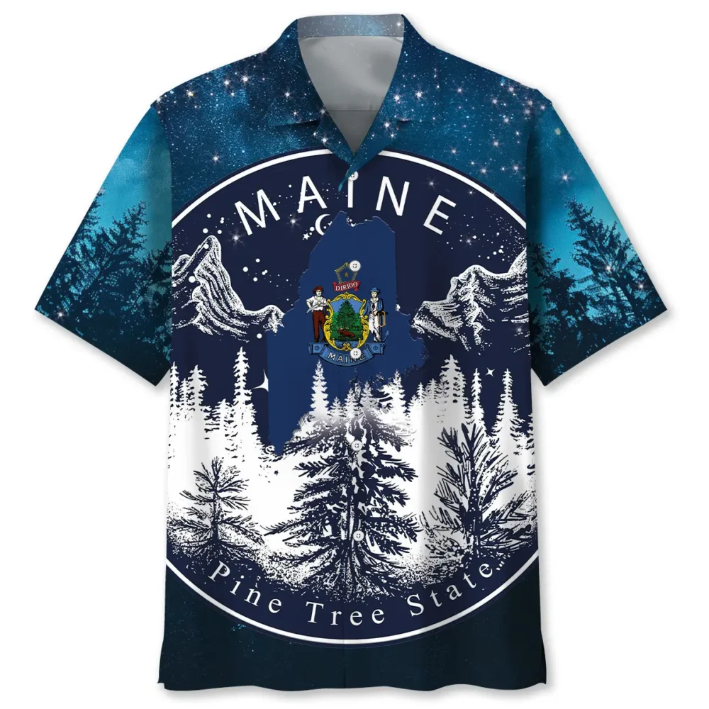Maine Proud State Night Hawaiian Shirt BS2763943 - Been Store