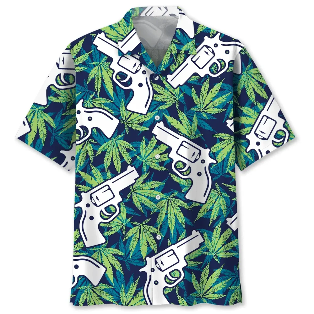 Marijuana Leaf Guns Hawaiian Shirt BS2763649 - Been Store