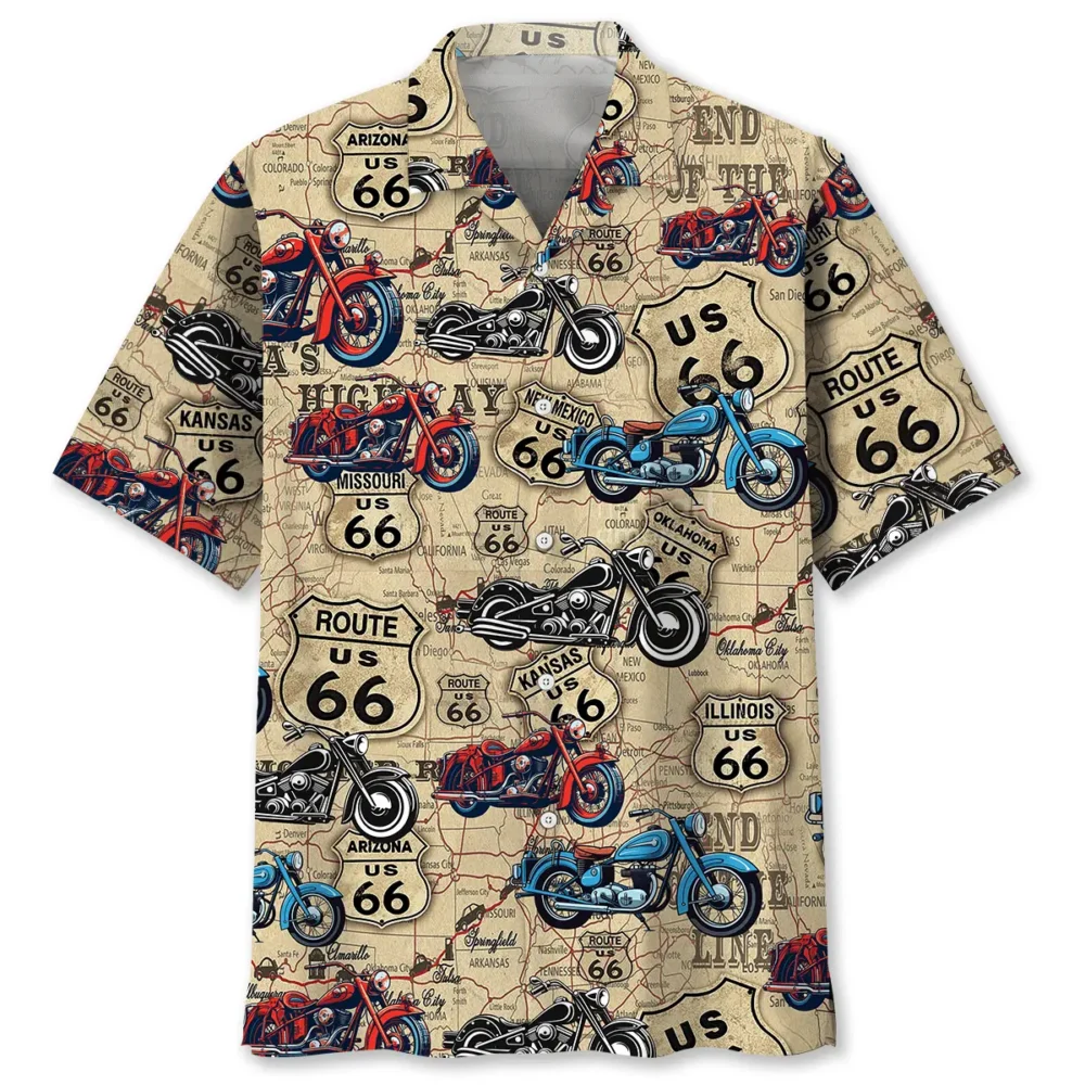 Motorcycle Route 66 Inspiration Hawaiian Shirt BS2763327 - Been Store