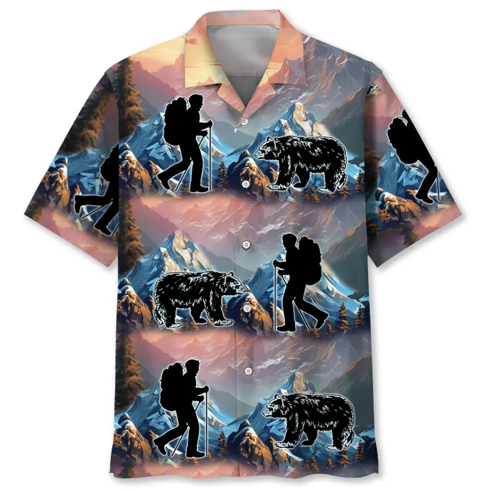 Mountain Hiking With Bear Hawaiian Shirt BS2763108 - Been Store