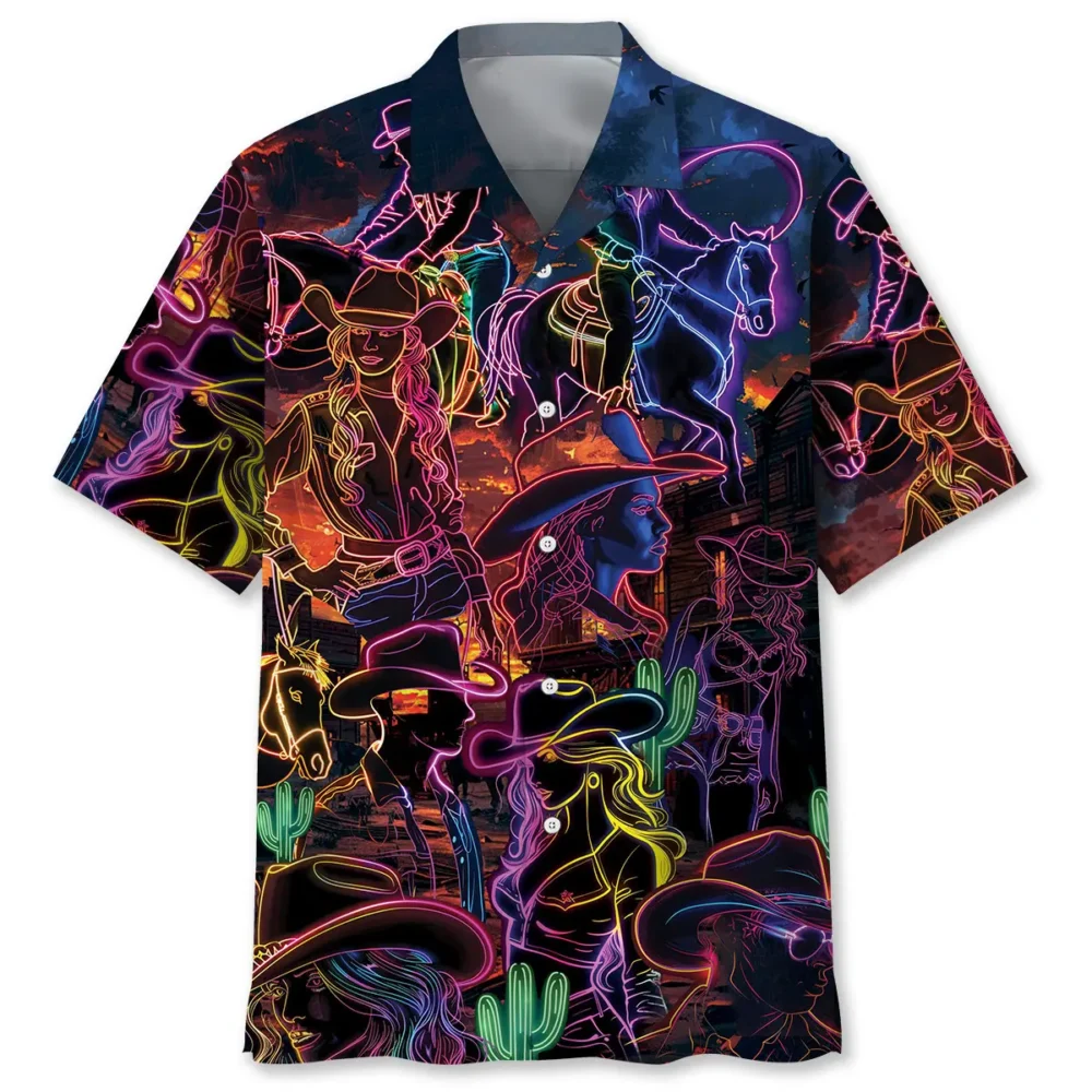Neon Cowboy Vintage Art Hawaiian Shirt BS2763585 - Been Store