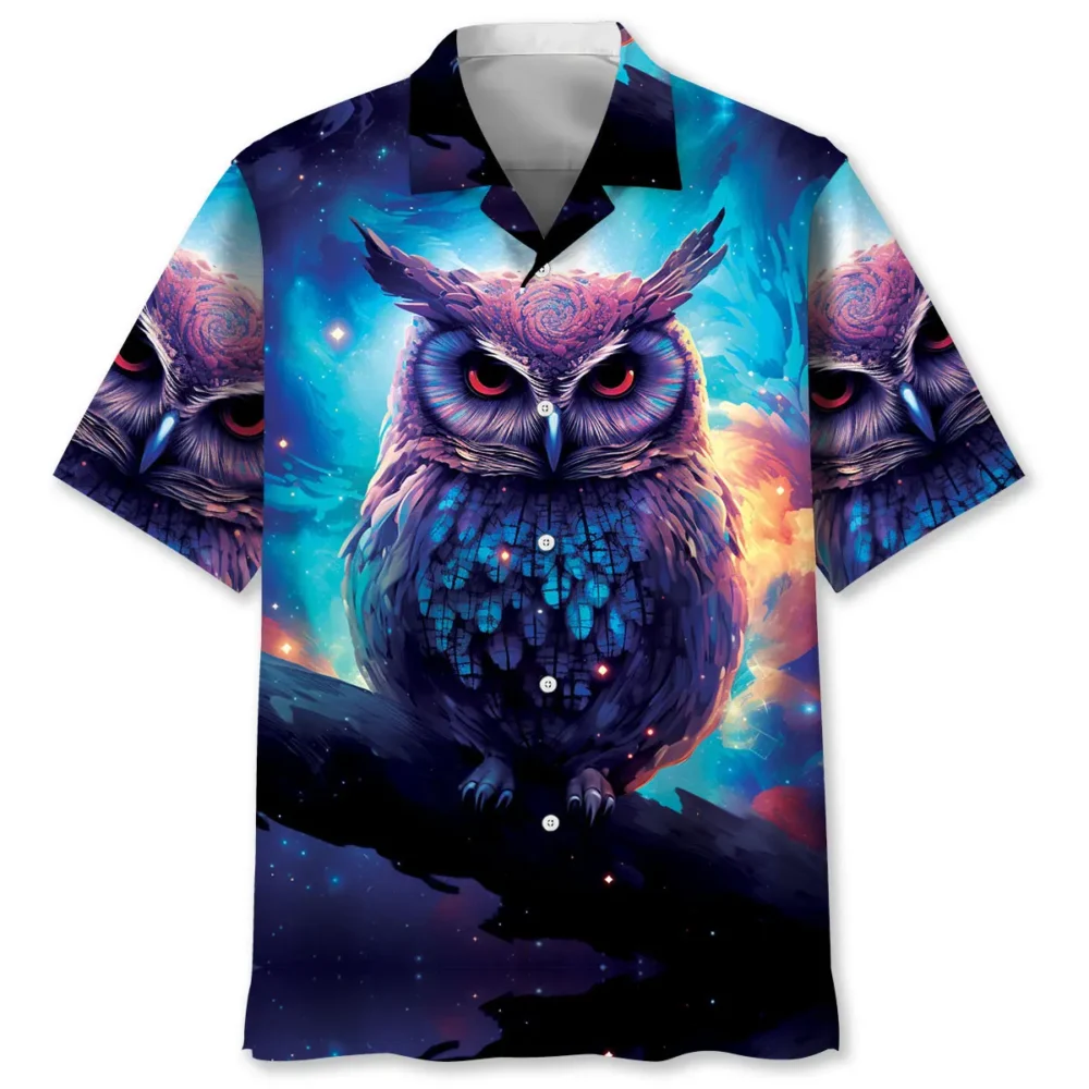 Night Sci-fi Owl Art Hawaiian Shirt BS2763716 - Been Store
