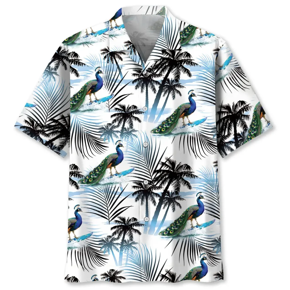 Peacock Surfing Funny Hawaiian Shirt BS2763528 - Been Store