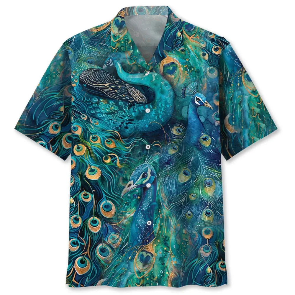 Peacock Teal Hawaiian Shirt BS2763527 - Been Store
