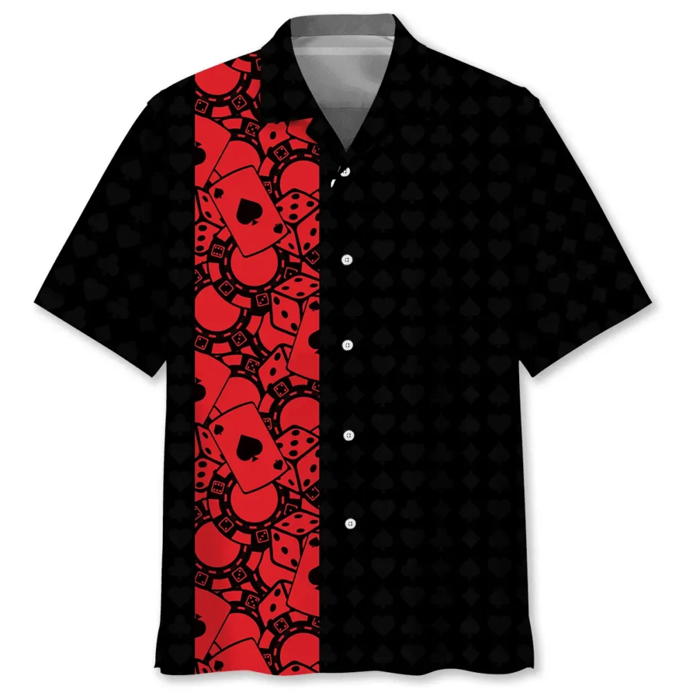 Poker Black Red Hawaiian Shirt BS2763066 - Been Store
