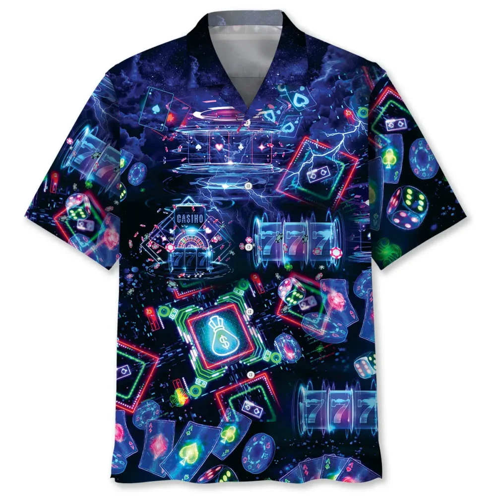 Poker Neon Hawaiian Shirt BS2763070 - Been Store