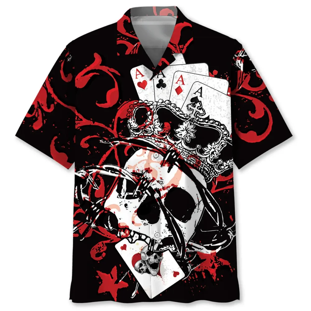 Poker Skull Hawaiian Shirt BS2763068 - Been Store