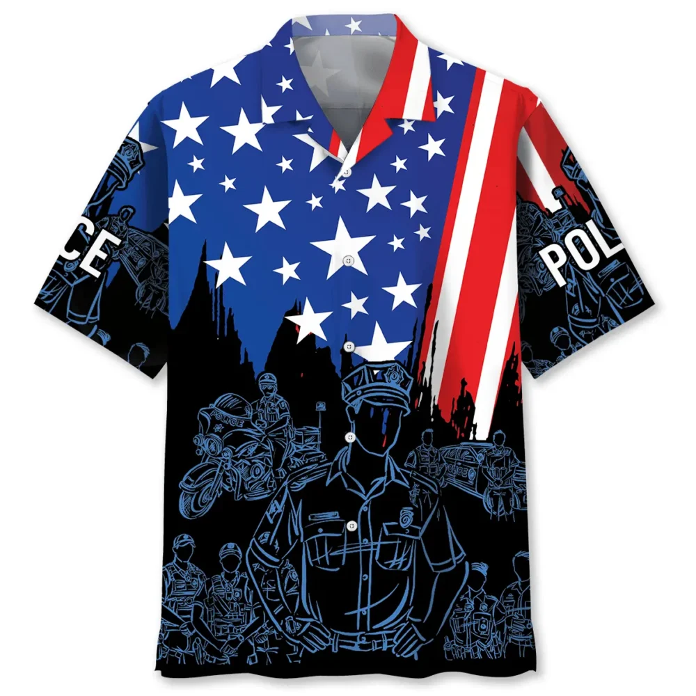 Police 4th Of July Proud Hawaiian Shirt BS2763858 - Been Store