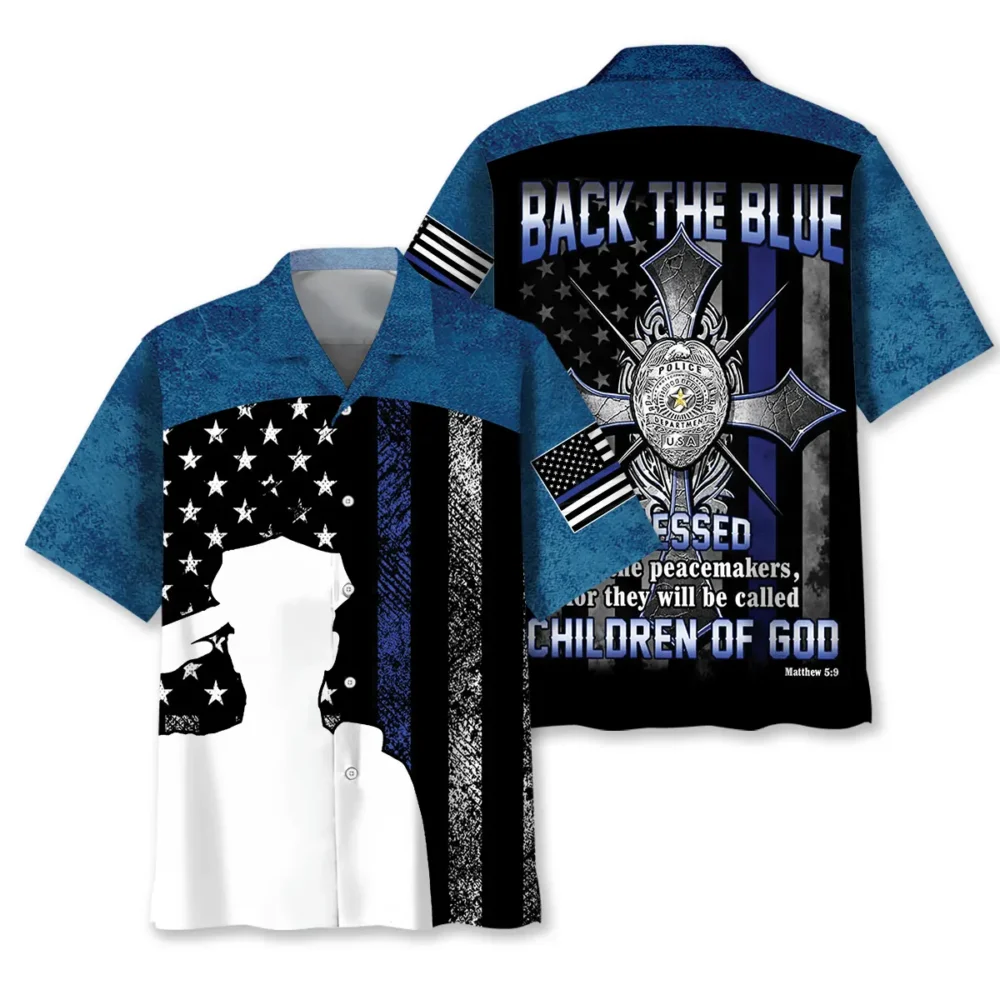 Police Back The Blue Children Of God Hawaiian Shirt BS2763878 - Been Store