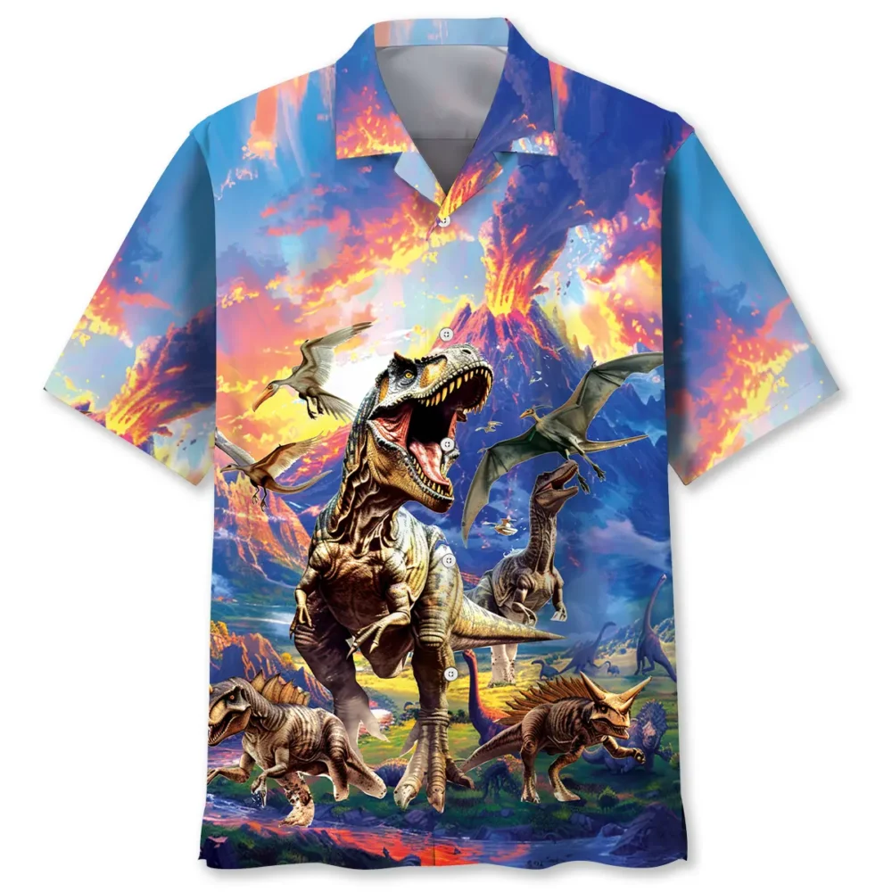 Prehistoric Dinosaur Volcano Hawaiian Shirt BS2763960 - Been Store