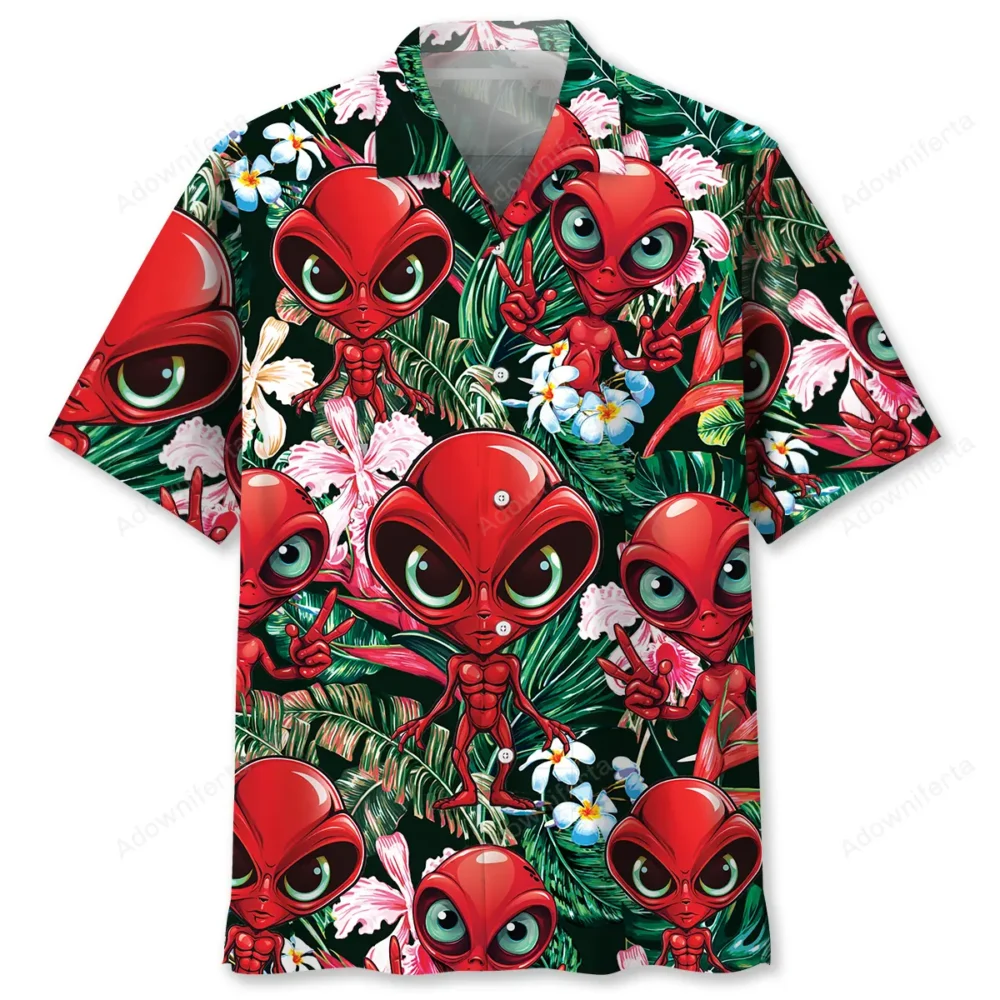 Red Alien Hawaiian Shirt BS2763058 - Been Store