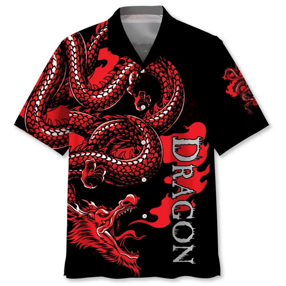 Red Chinese Dragon Hawaiian Shirt BS2763075 - Been Store