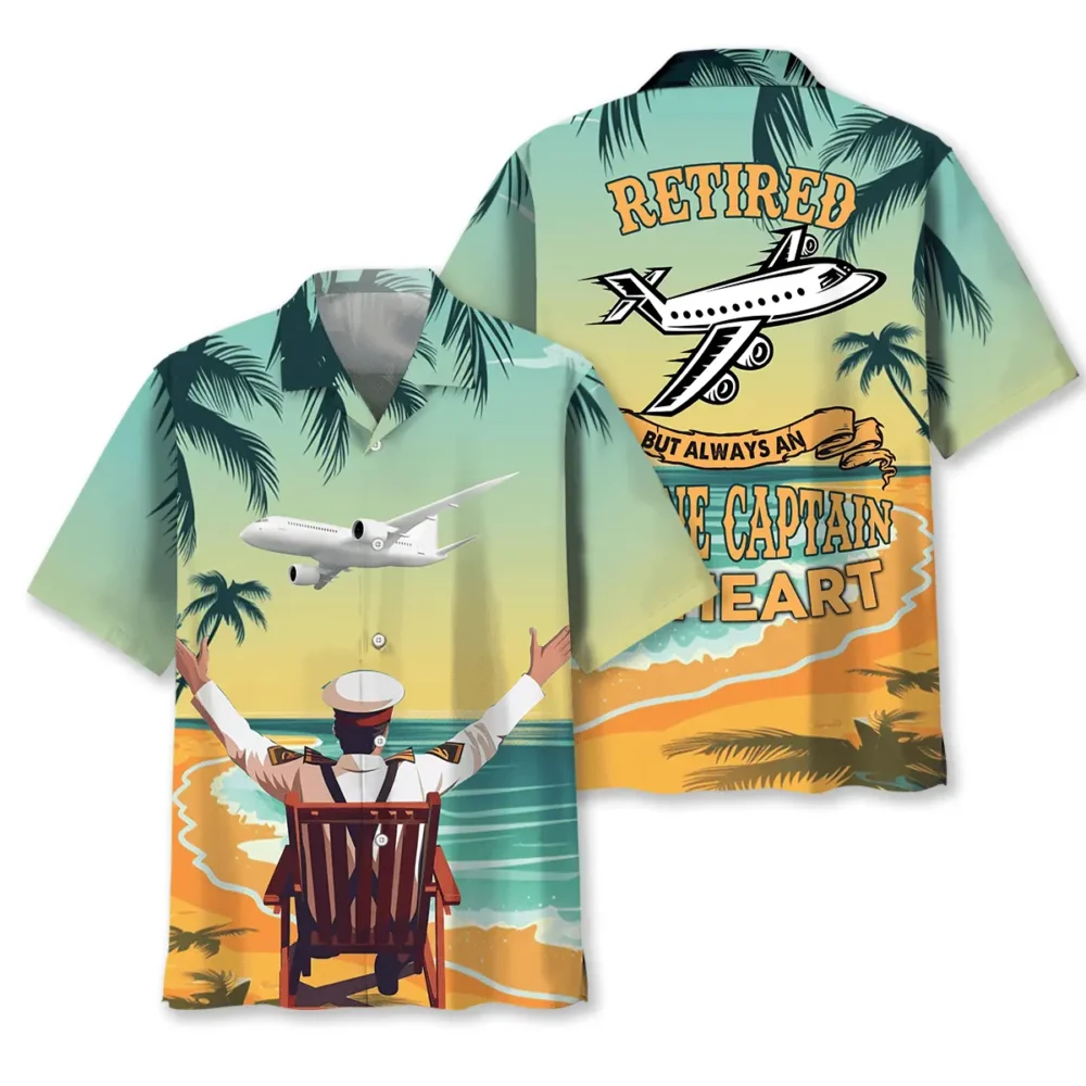 Retired Pilot Captain Hawaiian Shirt BS2763934 - Been Store