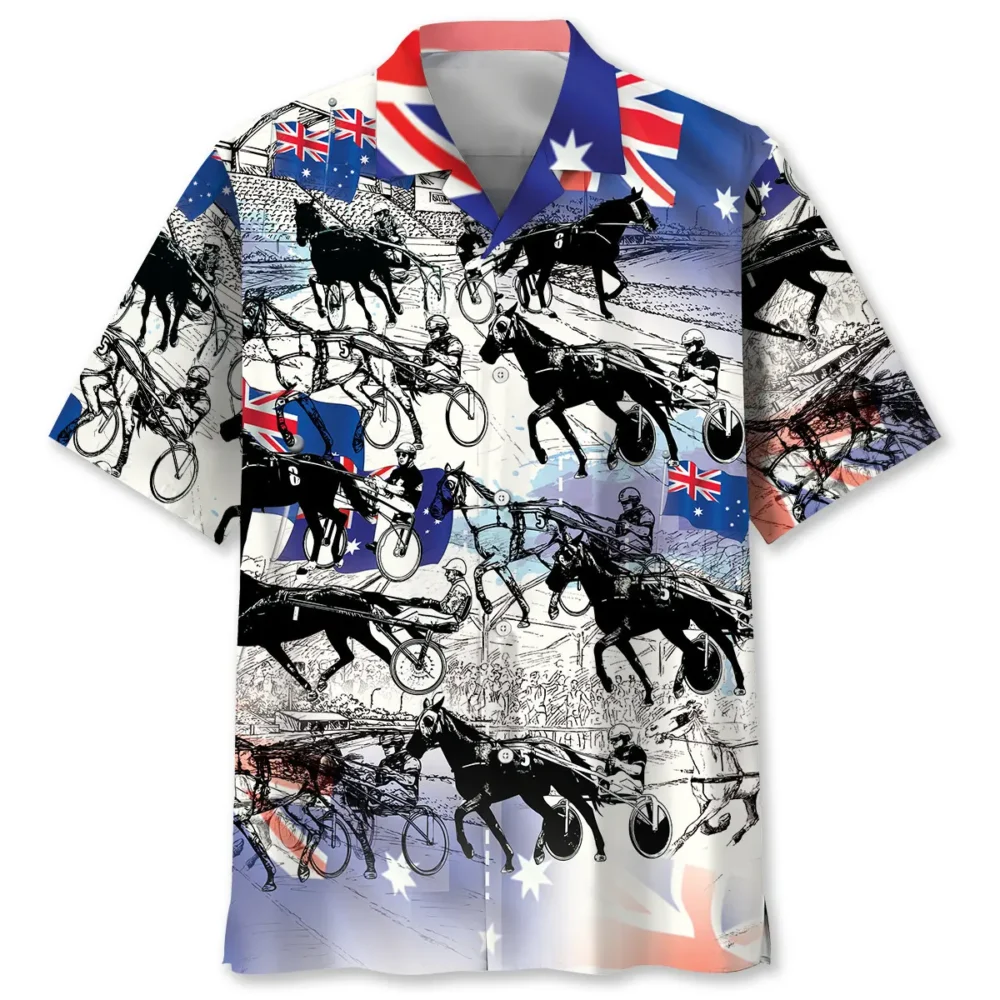 Retro Horse Harness Racing Hawaiian Shirt BS2763359 - Been Store