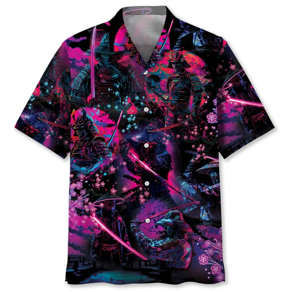 Samurai Neon Art Hawaiian Shirt BS2763489 - Been Store