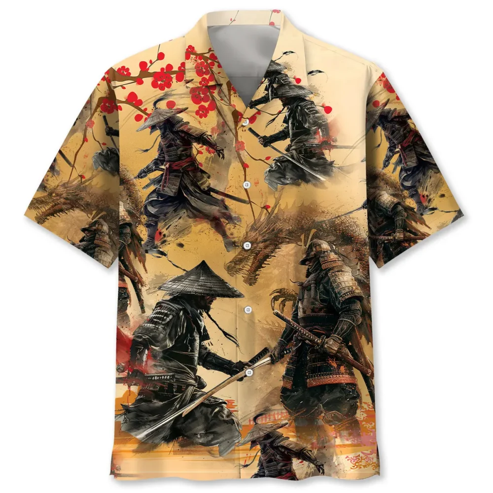 Samurai Under The Moonlight Hawaiian Shirt BS2763488 - Been Store