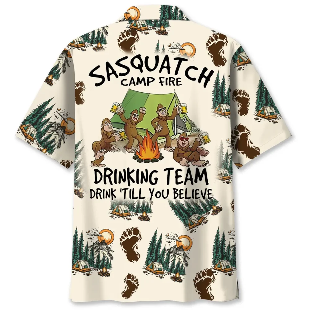 Sasquatch Camp Fire Drinking Team Hawaiian Shirt BS2763794 - Been Store