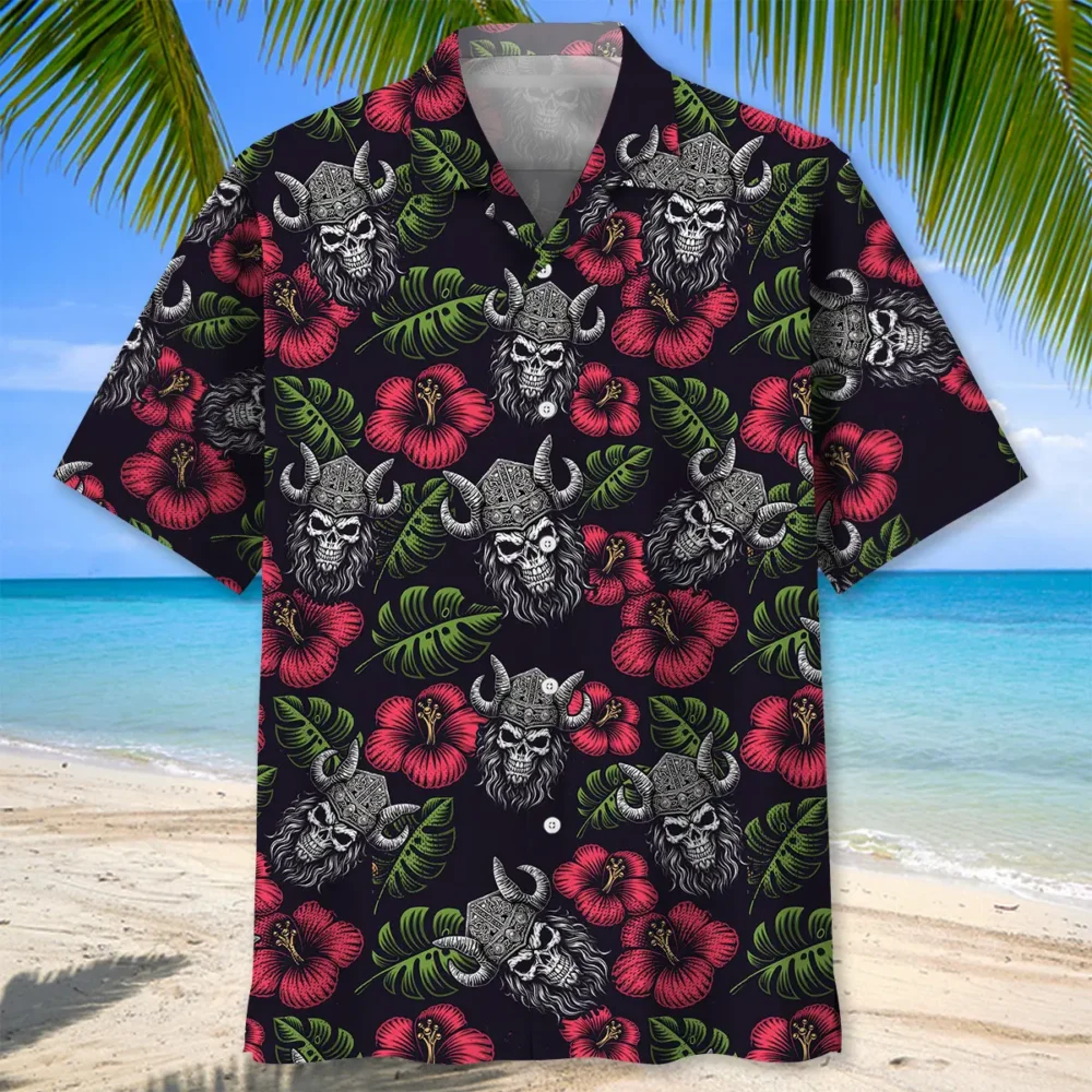Scary Skull Head Viking Warrior Hawaiian Shirt BS2762997 - Been Store