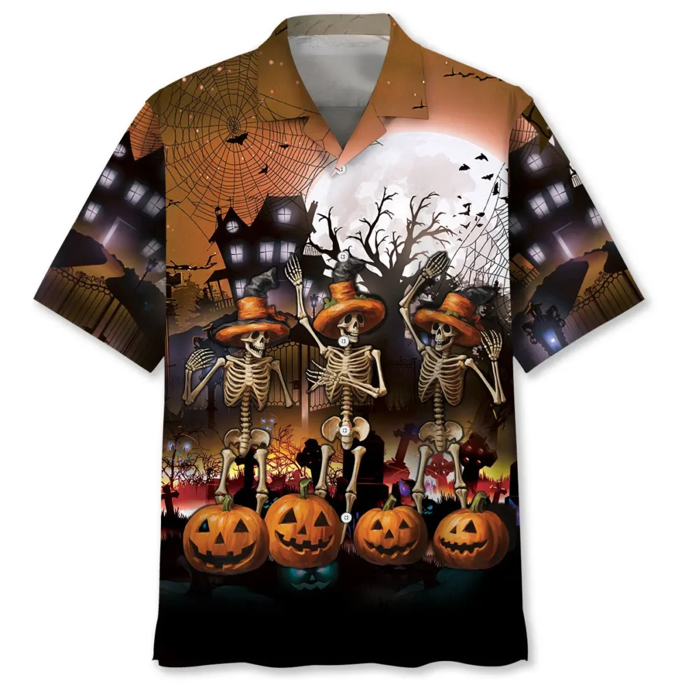 Skeleton Dancing Halloween Hawaiian Shirt BS2763249 - Been Store